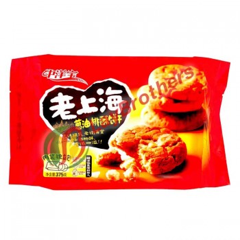 ZYB SHANGHAI ONION FLV WALNUT CAKE 中洋寶老上海蔥油桃酥餅干 375G   56752